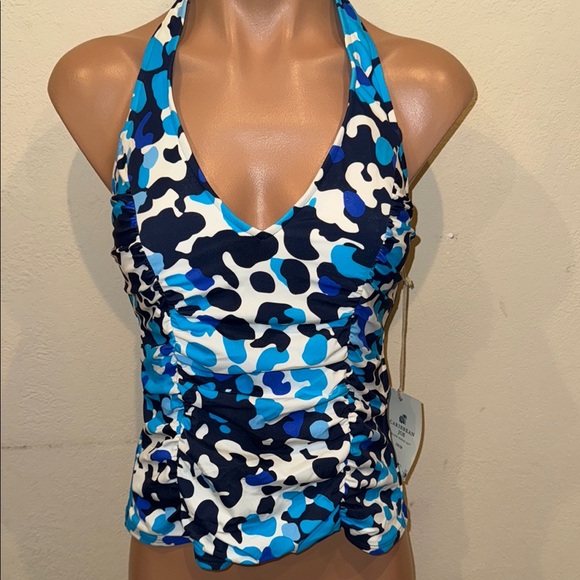NWT Caribbean Joe halter Tankini top size 10 - Picture 1 of 3